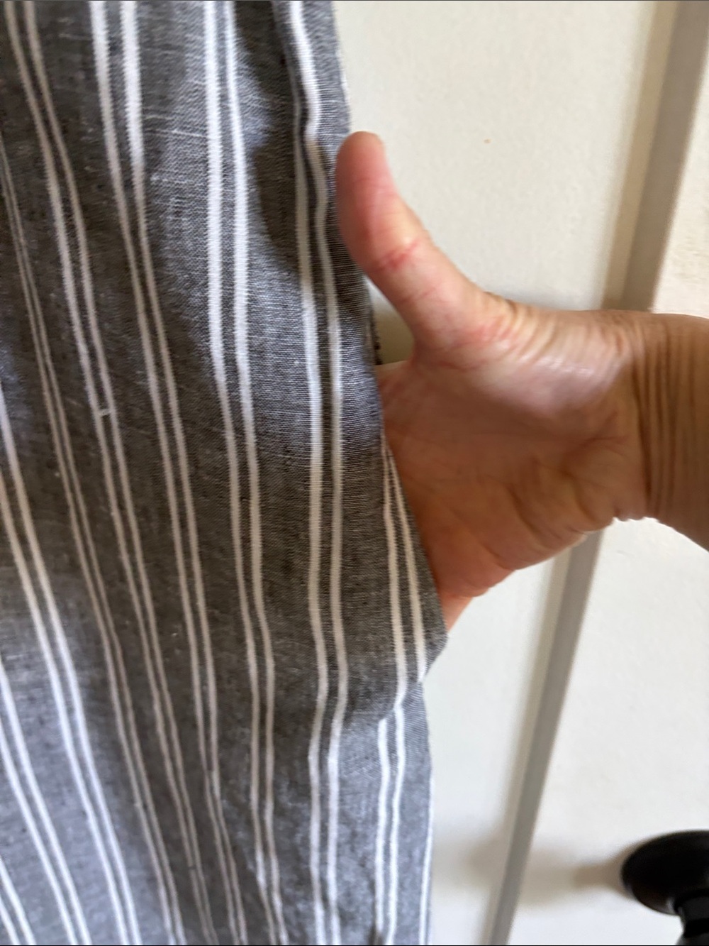 J. Jill Love Linen XS Striped Sleeveless Maxi Dress gray white minimalist EUC - Picture 5 of 13